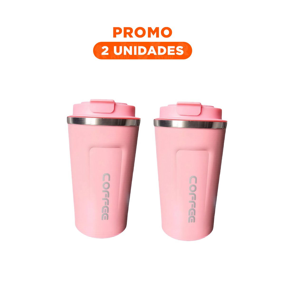 PACK2 VASO PORTATIL DIGITAL 510ML ROSADO FACIL DE LLEVAR A TODO LUGAR - 1