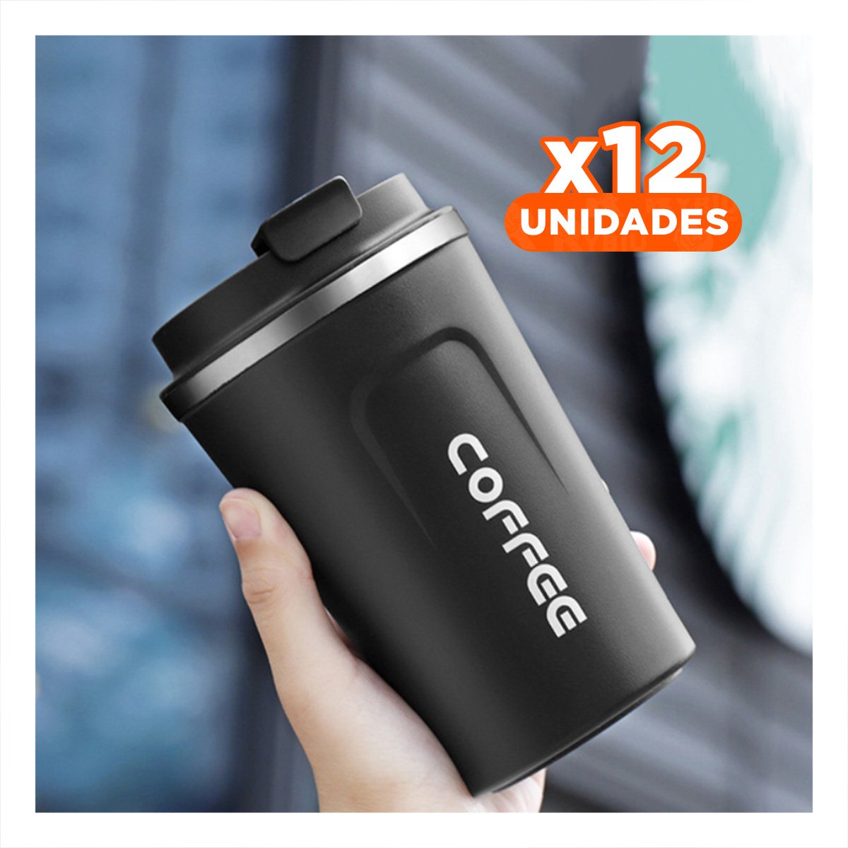 PACK12 TAZA PRACTICA DIGITAL 510ML NEGRO RESISTENTE AL USO CONTINUO - 1