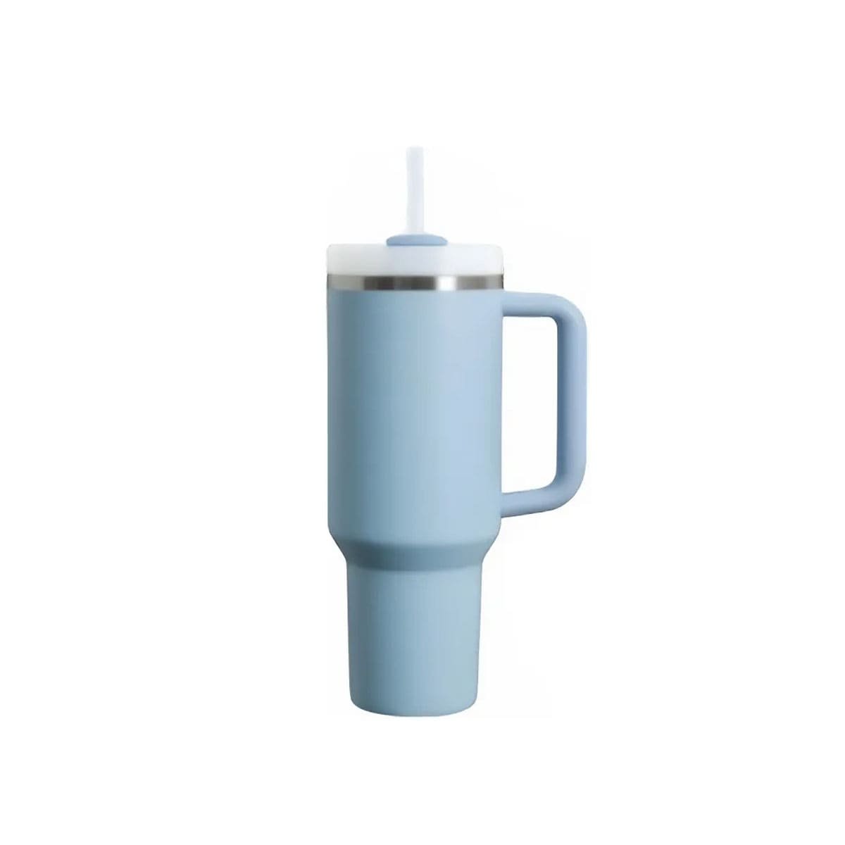 BOTELLA EN COLOR CELESTE CON ASA Y SORBETE REUTILIZABLE 1200ML DE ABS Y ACERO Y+LIGAS REGALO - 3