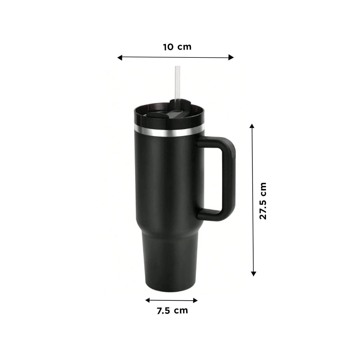 PACK12 SET BOTELLA TERMICA EN COLOR NEGRO 1200ML CON ASA Y SORBETE ABS Y ACERO Y+PAPEL REGALO - 4