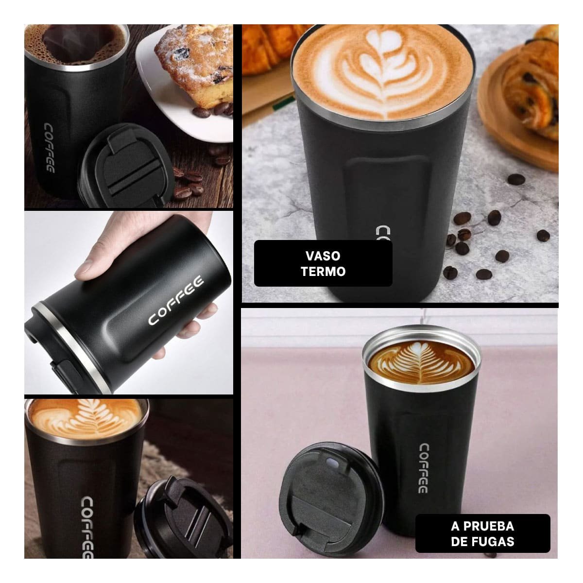 PACK2 VASO DIGITAL NEGRO 510ML CON IMAGEN PROFESIONAL Y+PAPEL REGALO - 3