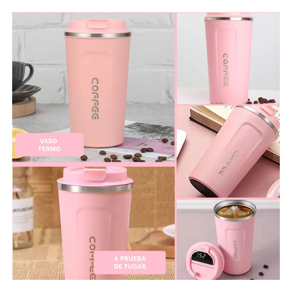 PACK12 TAZA FUNCIONAL DIGITAL 510ML ROSADO COMODA Y LIVIANA Y+PAPEL REGALO - 2