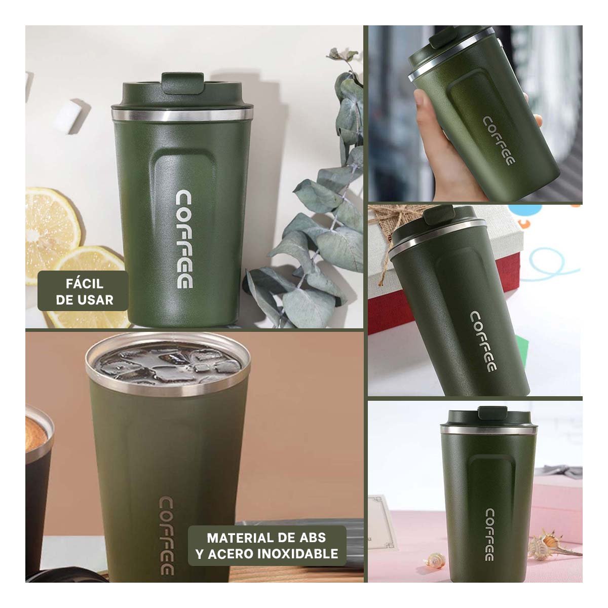 PACK12 TAZA DE USO DIARIO DIGITAL 510ML VERDE PETROLEO PARA CASA U OFICINA Y+PAPEL REGALO - 2