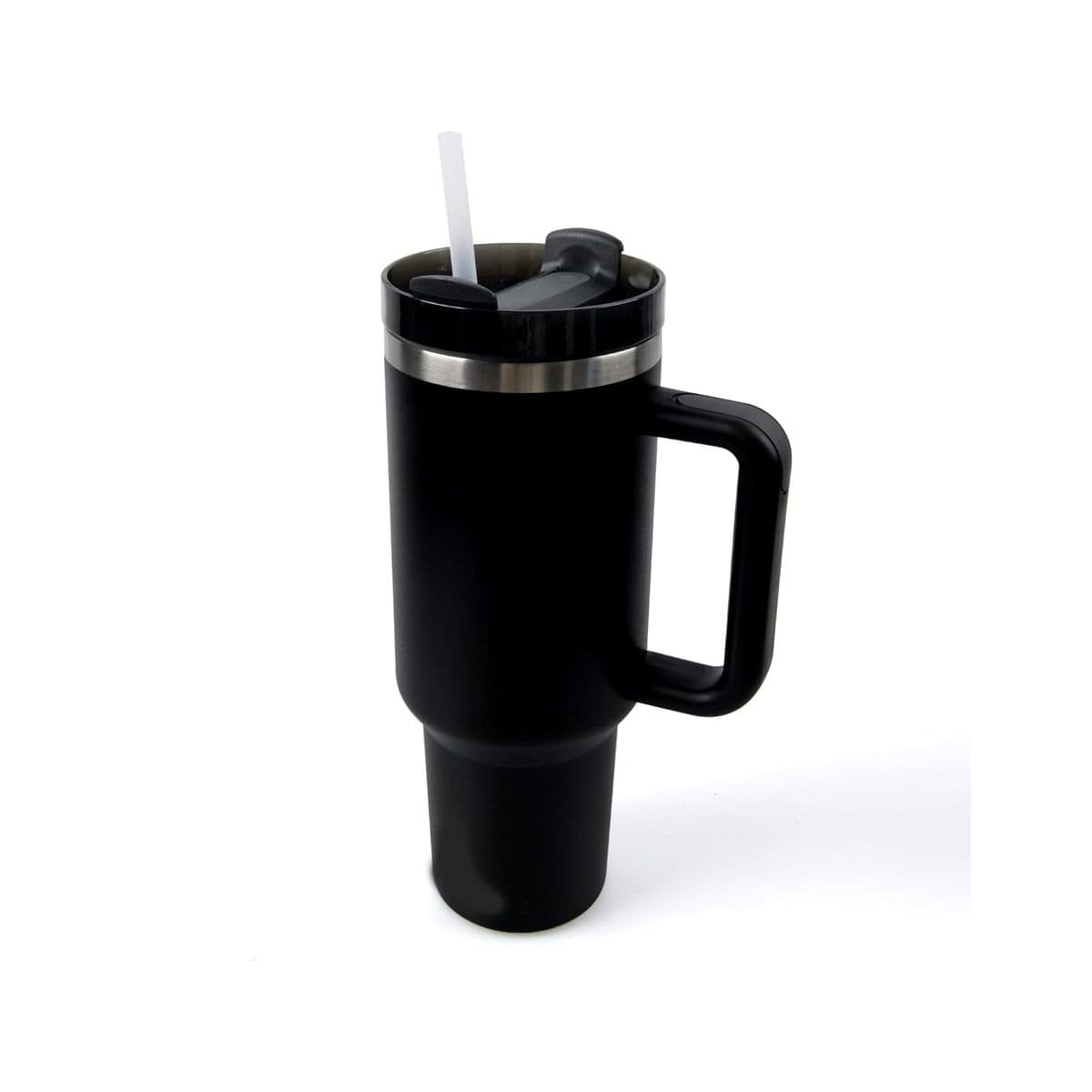 BOTELLA EN COLOR NEGRO CON ASA Y SORBETE REUTILIZABLE 1200ML DE ABS Y ACERO Y+LIGAS REGALO - 3