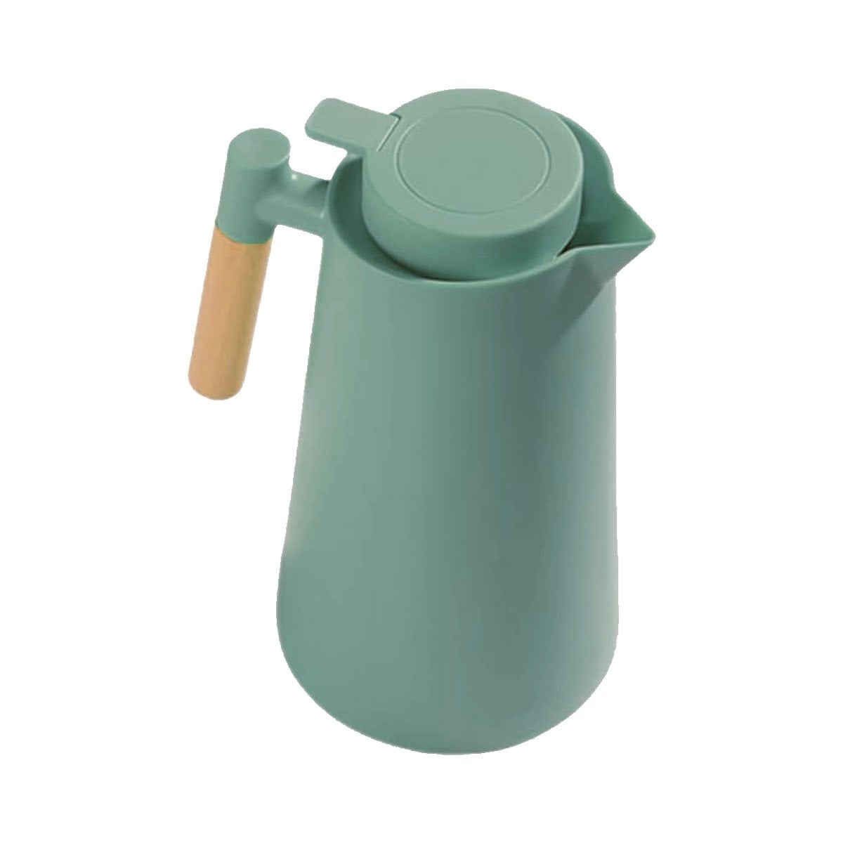 ENVASE TERMO 1L VERDE AGUA CON MANGO DE MADERA CON DISENO MODERNO Y ELEGANTE Y+REGALO STICKER - 3