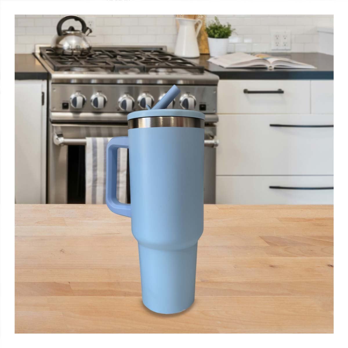 BOTELLA EN COLOR CELESTE CON PICO Y ASA ERGONOMICA 1200ML DE ABS Y ACERO Y+PAPEL REGALO - 2