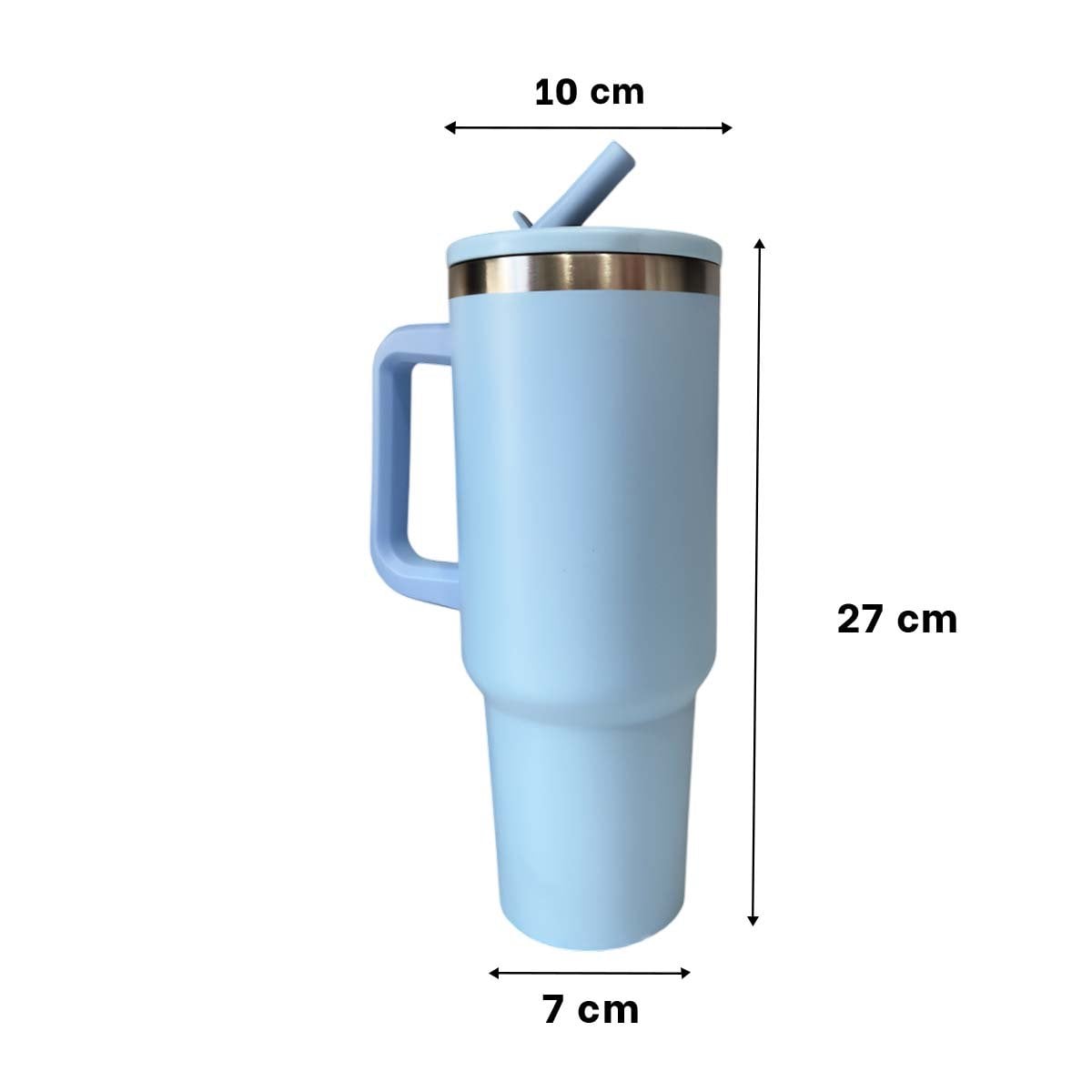 BOTELLA EN COLOR CELESTE CON PICO Y ASA ERGONOMICA 1200ML DE ABS Y ACERO Y+PAPEL REGALO - 4