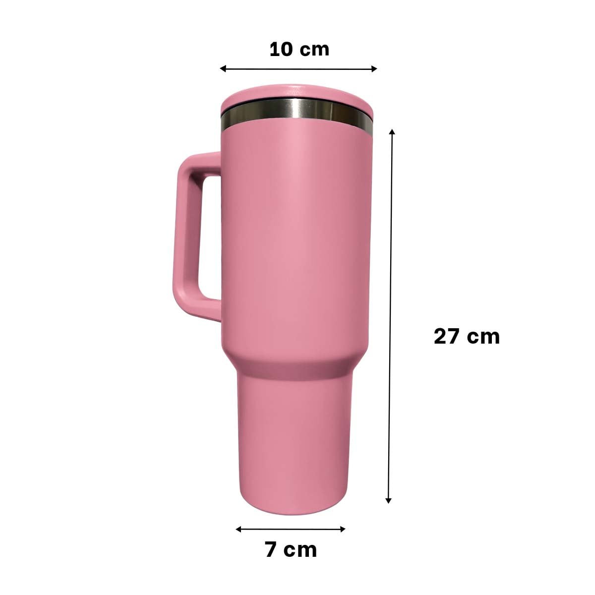 PACK2 TERMO CON PICO Y ASA EN EN COLOR ROSADO CAPACIDAD 1200ML ABS Y ACERO Y+REGALO STICKER - 4