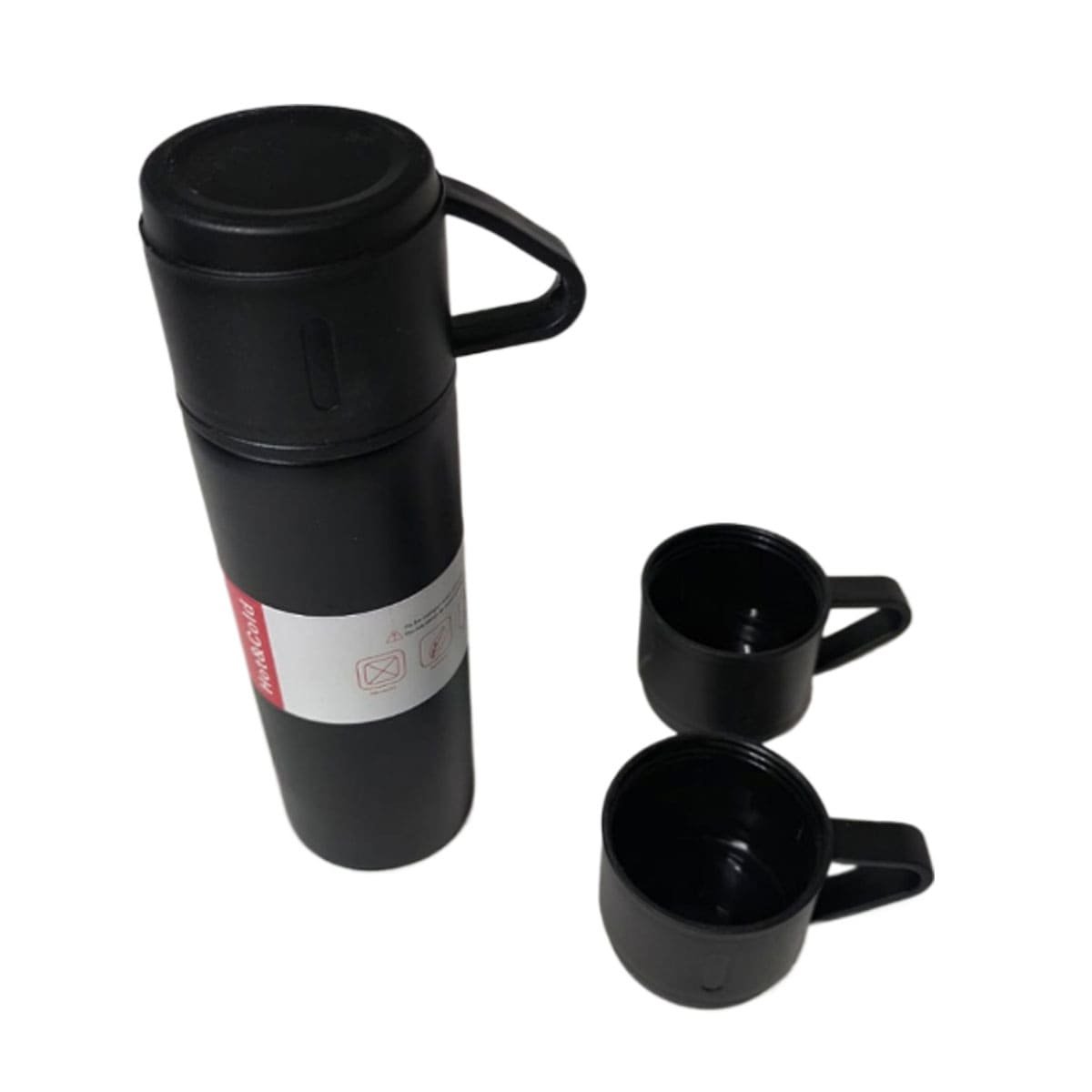 PACK2 ENVASE PORTATIL CON 2 TASAS NEGRO ELEGANTE Y COMPACTO PARA VIAJE Y+REGALO STICKER - 2