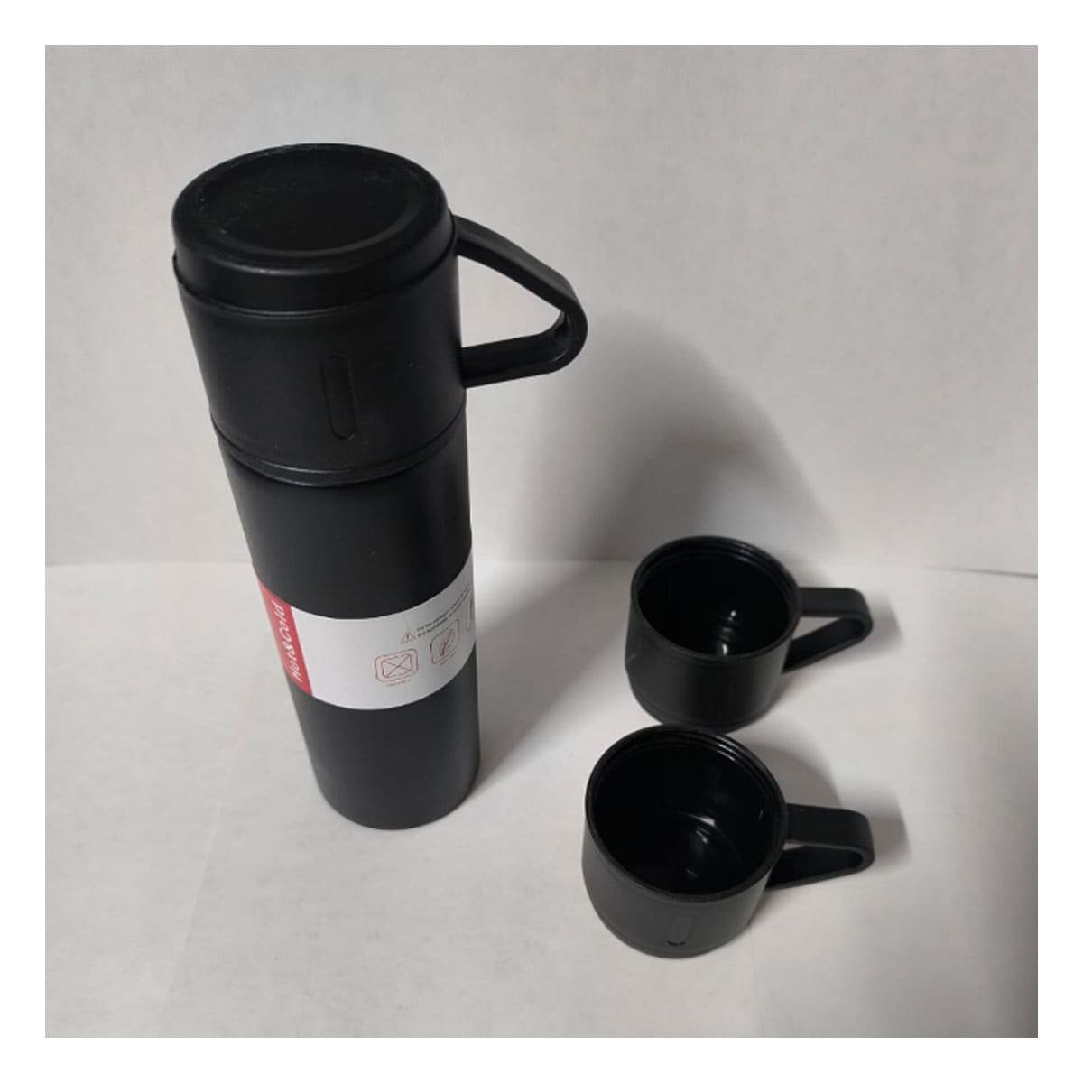 PACK2 ENVASE PORTATIL CON 2 TASAS NEGRO ELEGANTE Y COMPACTO PARA VIAJE Y+REGALO STICKER - 3