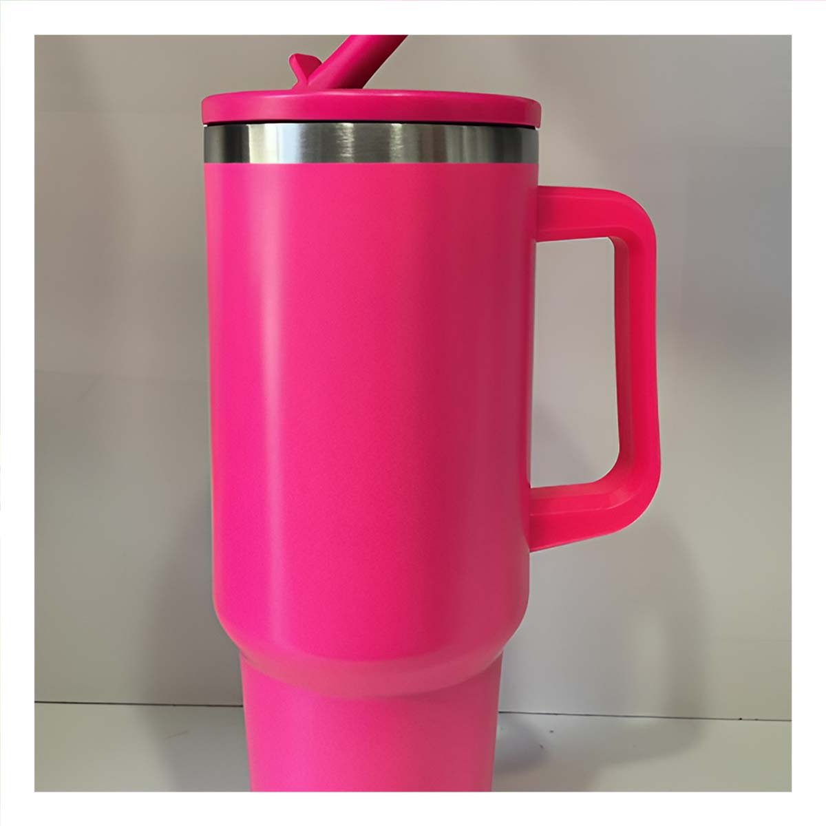 PACK2 TERMO EN COLOR FUCSIA DE ABS Y ACERO CON ASA AMPLIA Y PICO 1200ML - 3