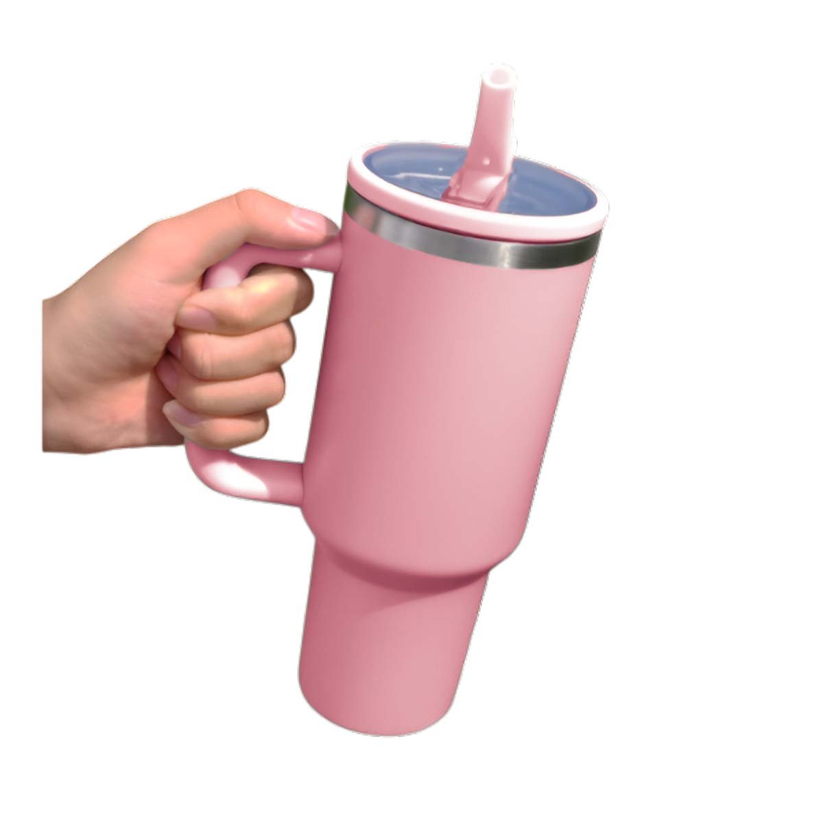 PACK6 TAZA EN COLOR ROSADO CON ASA Y PICO 1200ML DE ABS Y ACERO Y+REGALO STICKER - 2