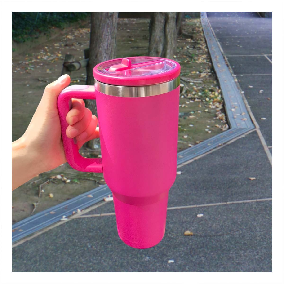 PACK2 TERMO EN COLOR FUCSIA 1200ML CON ASA FIRME Y PICO EN ABS Y ACERO Y+PAPEL REGALO - 5