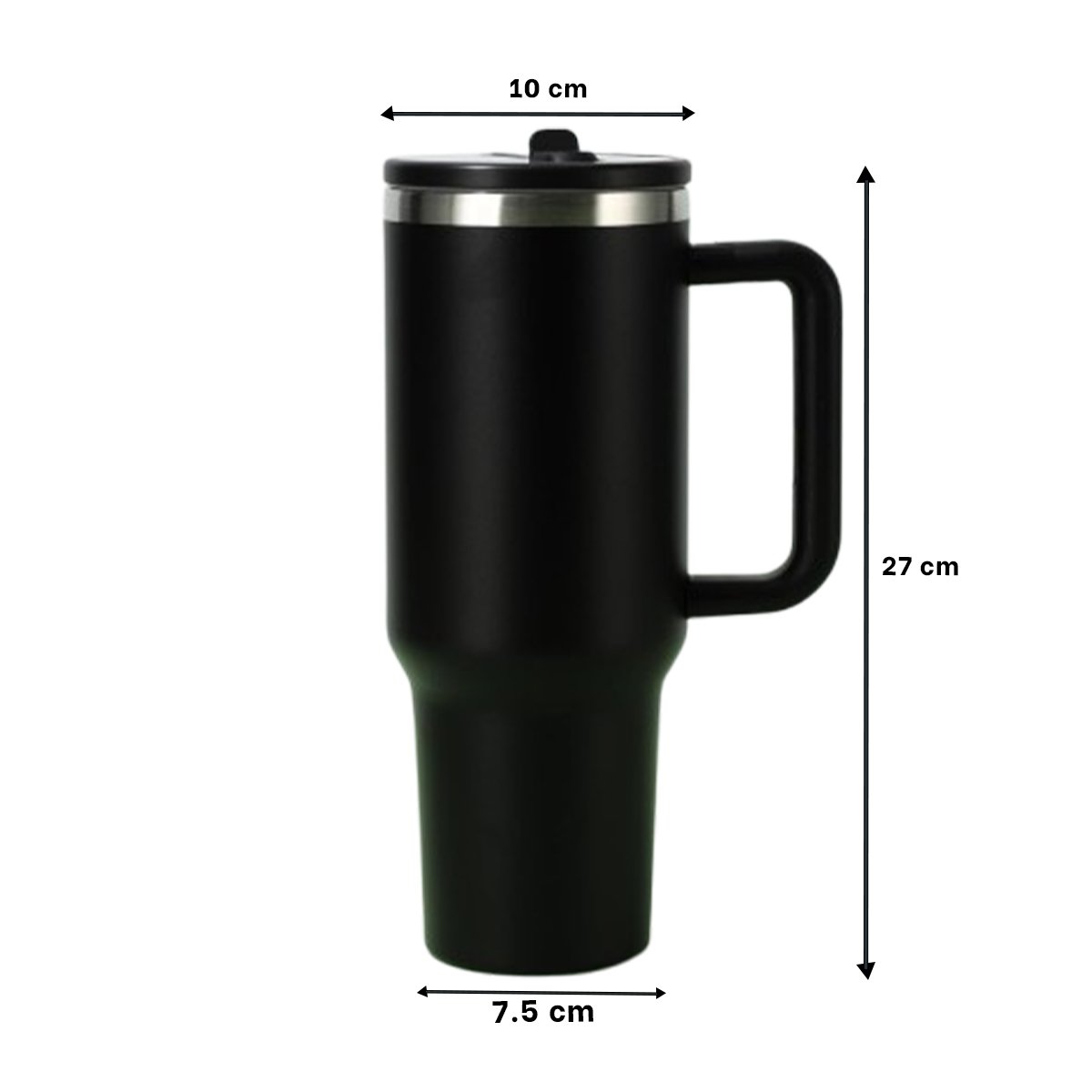 PACK2 TERMO EN COLOR NEGRO DE ABS Y ACERO CON ASA AMPLIA Y PICO 1200ML - 4