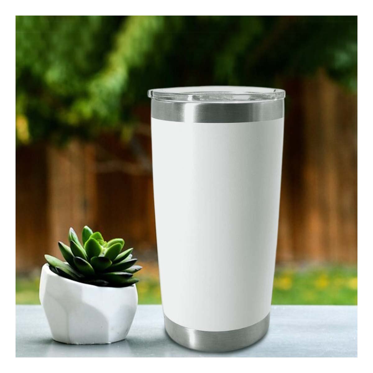 TERMO BLANCO CON TAPA 600ML DE ACERO INOXIDABLE PARA LLEVAR BEBIDAS Y+PAPEL REGALO - 3