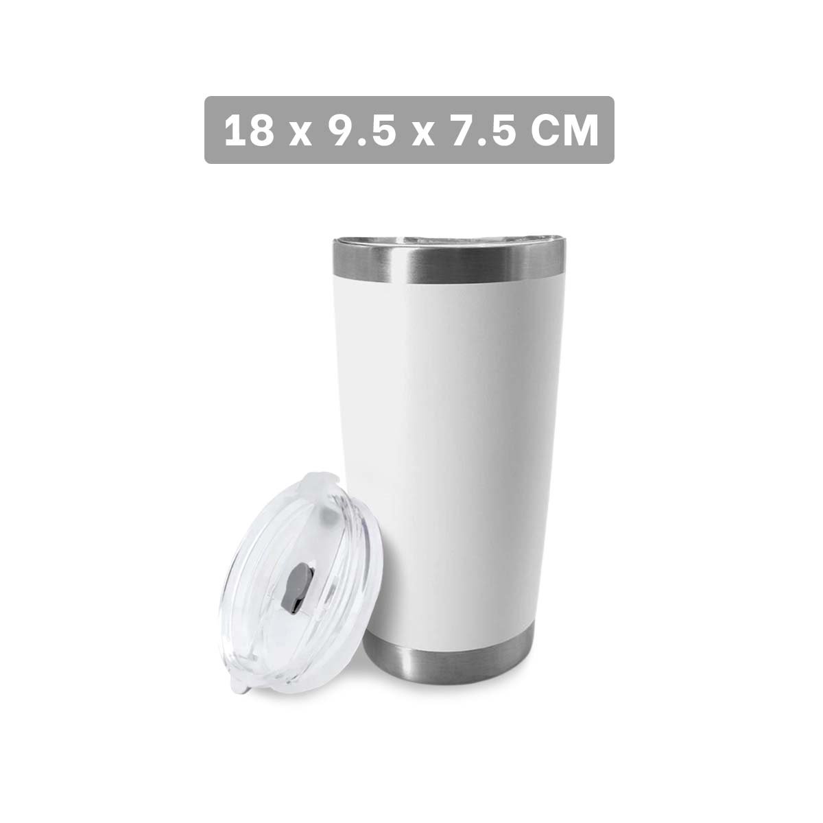 TERMO BLANCO CON TAPA 600ML DE ACERO INOXIDABLE PARA LLEVAR BEBIDAS Y+PAPEL REGALO - 4