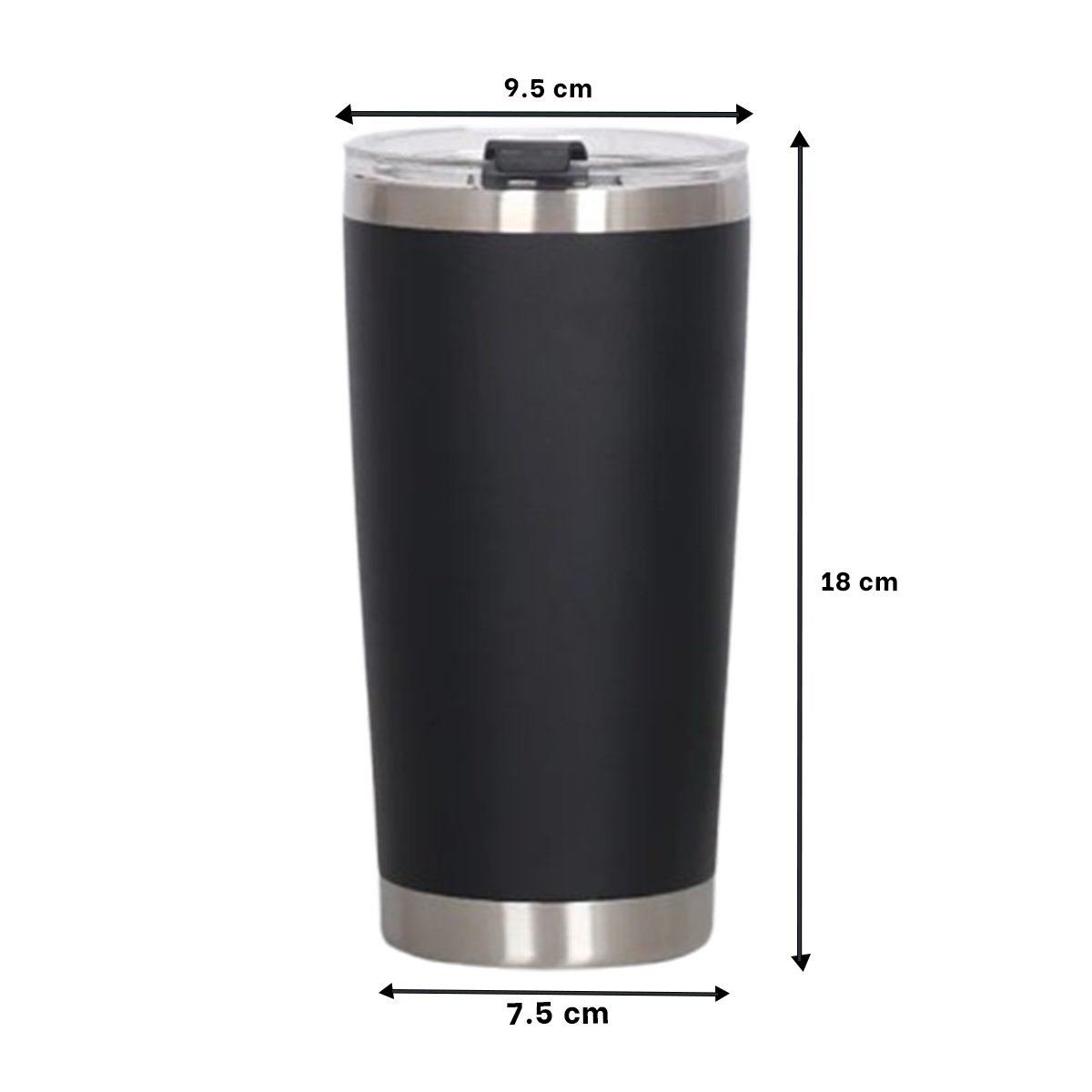 TERMO NEGRO CON TAPA 600ML DE ACERO INOXIDABLE PARA LLEVAR BEBIDAS Y+PAPEL REGALO - 4
