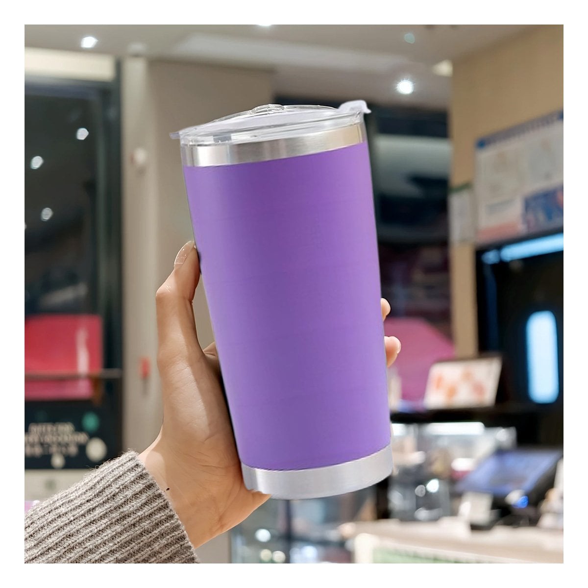 PACK4 BOTELLA 600ML DE ACERO INOXIDABLE MORADO CON TAPA Y FORMA FUNCIONAL Y+REGALO STICKER - 3