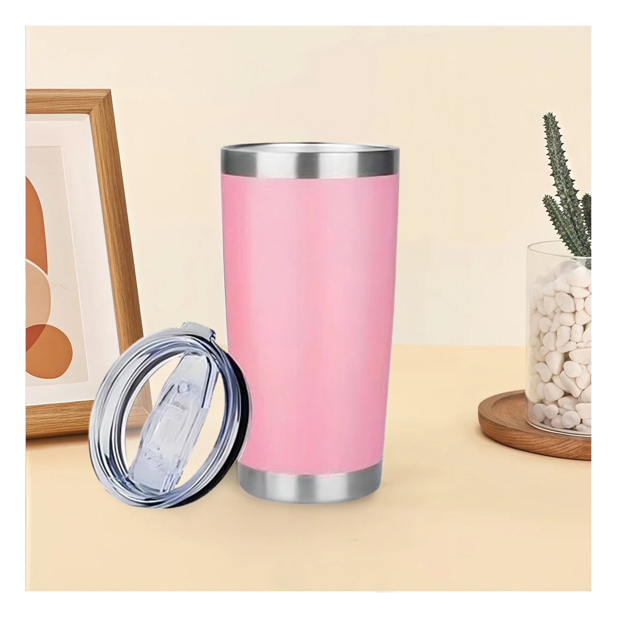 PACK6 CONTENEDOR ROSADO 600ML CON TAPA DE ACERO INOXIDABLE PARA USO DIARIO Y+PAPEL REGALO - 2