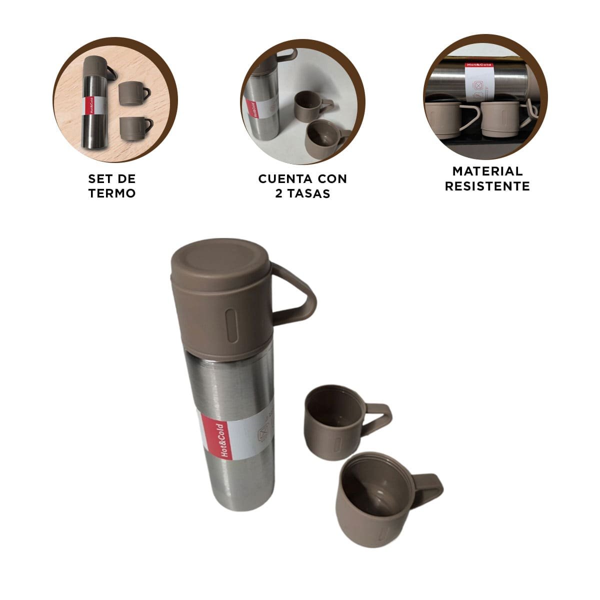 RECIPIENTE COMPACTO CON 2 TASAS MARRON - 3