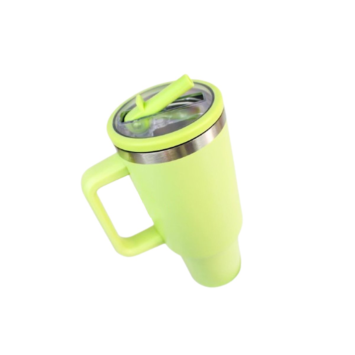 PACK2 TERMO CON PICO Y ASA EN EN VERDE LIMON CAPACIDAD 1200ML ABS Y ACERO Y+REGALO STICKER - 2