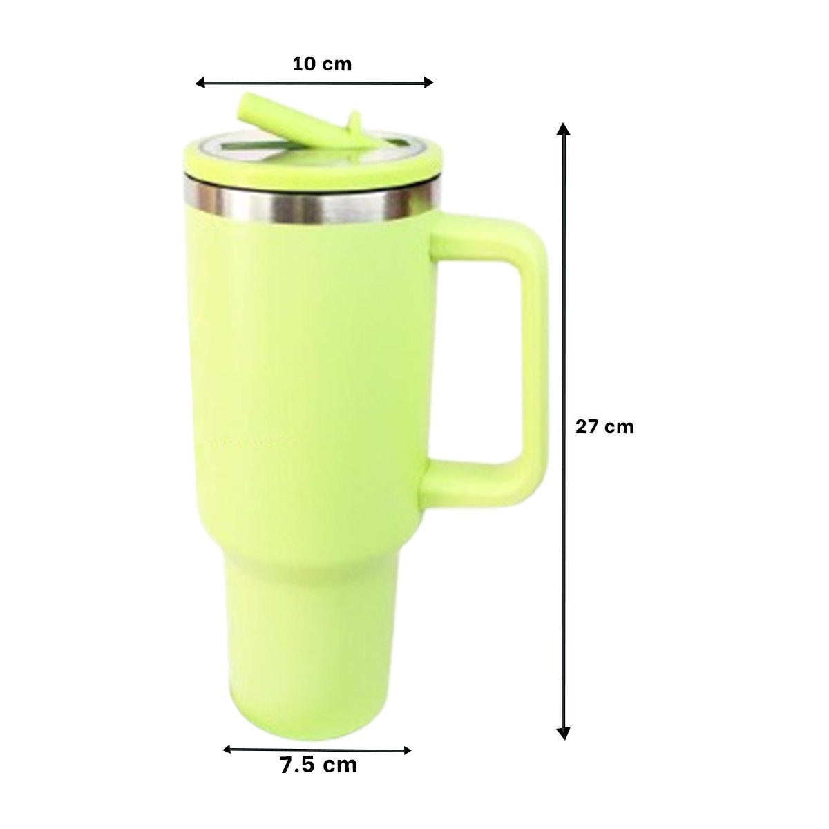PACK2 TERMO CON PICO Y ASA EN EN VERDE LIMON CAPACIDAD 1200ML ABS Y ACERO Y+REGALO STICKER - 4