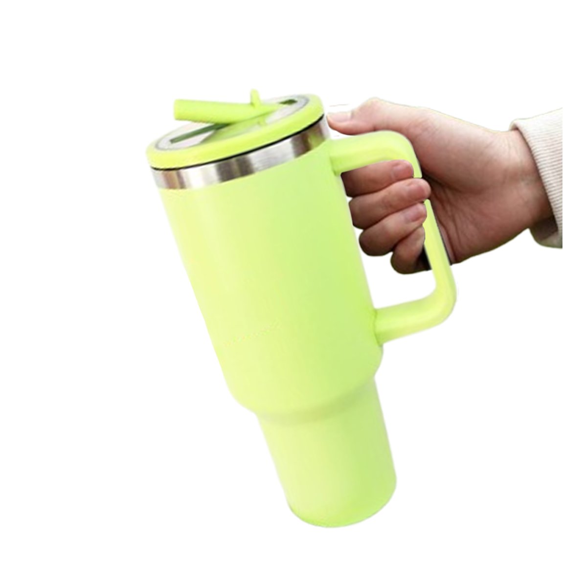 PACK6 TAZA EN COLOR VERDE LIMON CON ASA Y PICO 1200ML DE ABS Y ACERO Y+REGALO STICKER - 2