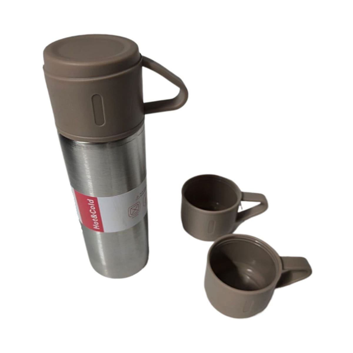PACK2 CONTENEDOR COMPACTO CON 2 TASAS MARRON Y+REGALO STICKER - 2