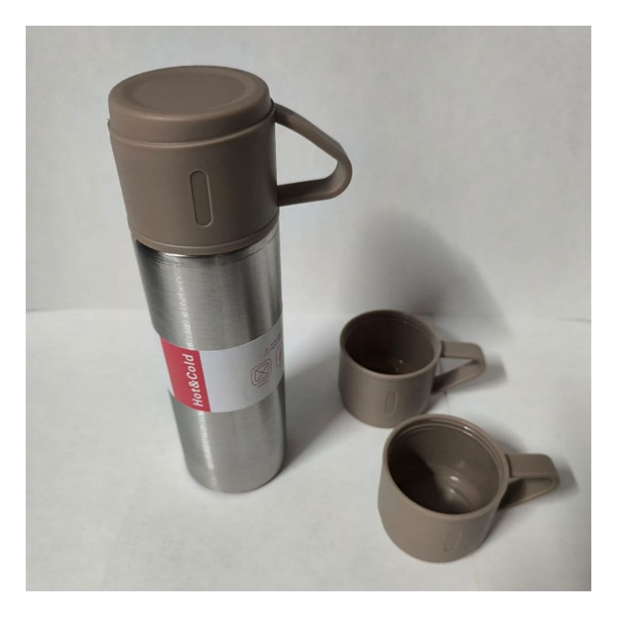 PACK2 CONTENEDOR COMPACTO CON 2 TASAS MARRON Y+REGALO STICKER - 3