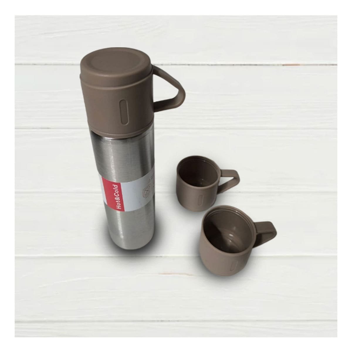 PACK2 CONTENEDOR COMPACTO CON 2 TASAS MARRON Y+REGALO STICKER - 5