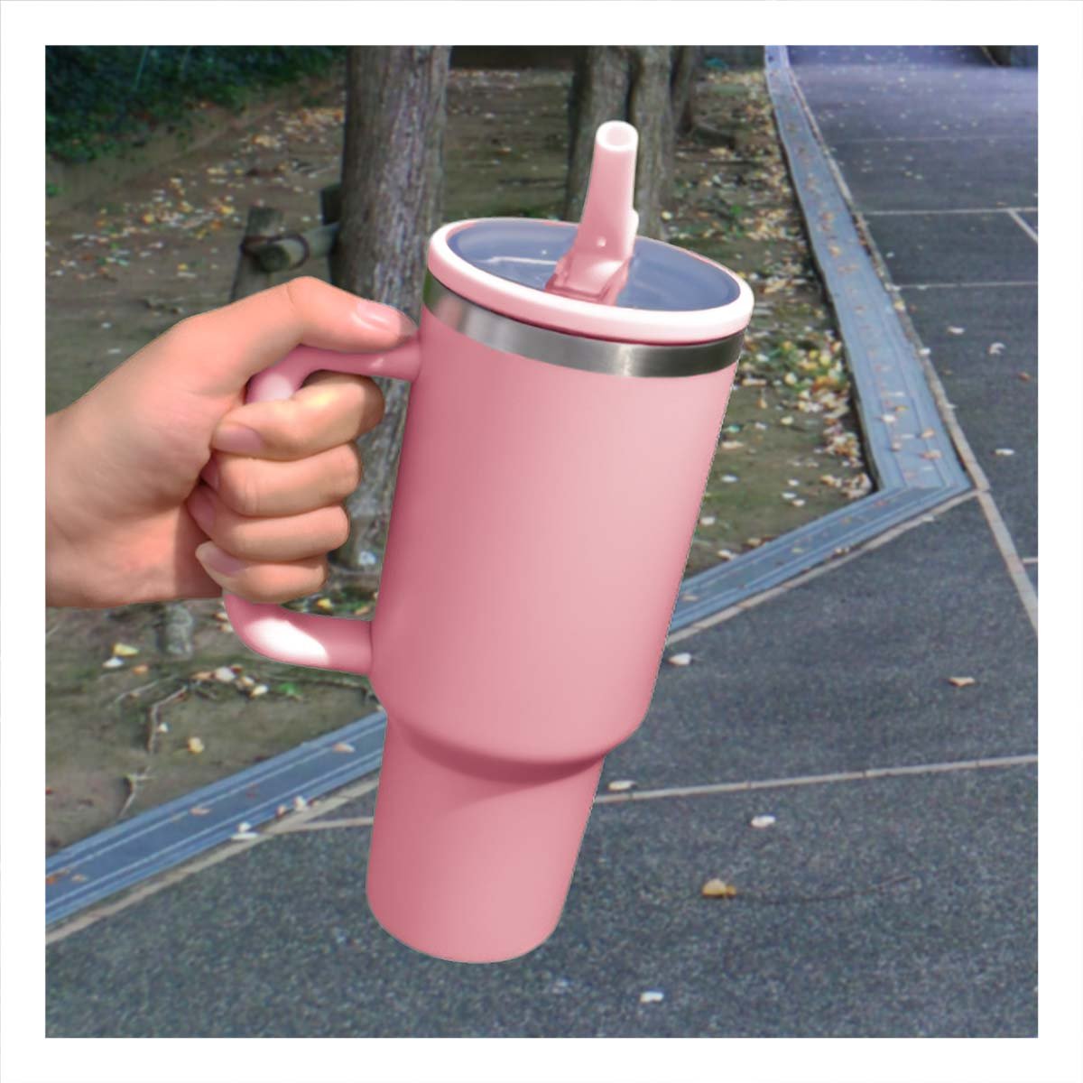 PACK4 TERMO 1200ML EN COLOR ROSADO CON ASA COMODA Y PICO DE ABS Y ACERO - 5