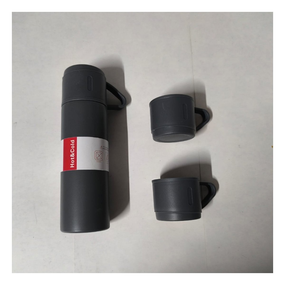 PACK12 RECIPIENTE MODERNO CON 2 TASAS COLOR PLOMO OSCURO - 5