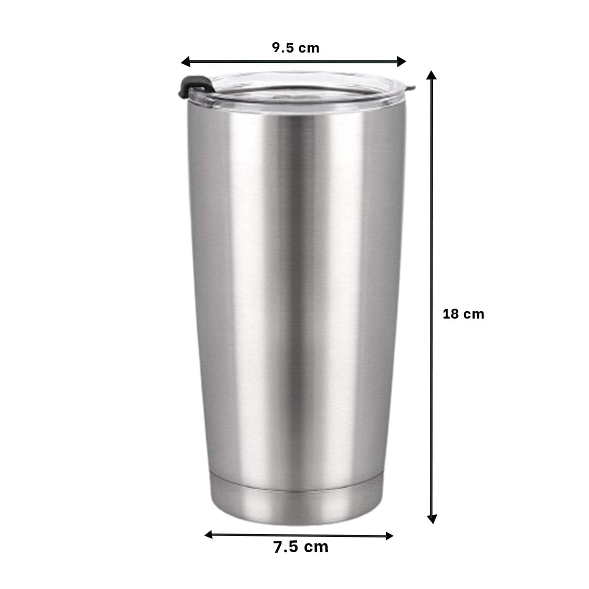 PACK2 VASO PLATEADO 600ML CON TAPA DE ACERO INOXIDABLE PARA USO DIARIO Y VIAJE - 4