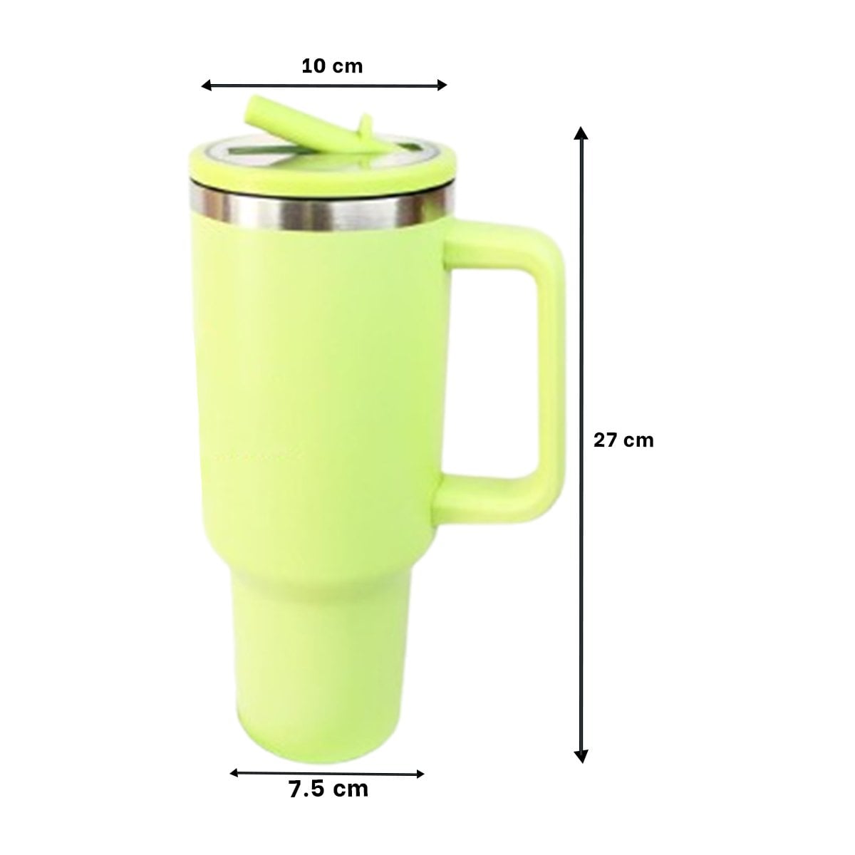 PACK2 TERMO EN COLOR VERDE LIMON DE ABS Y ACERO CON ASA AMPLIA Y PICO 1200ML - 4