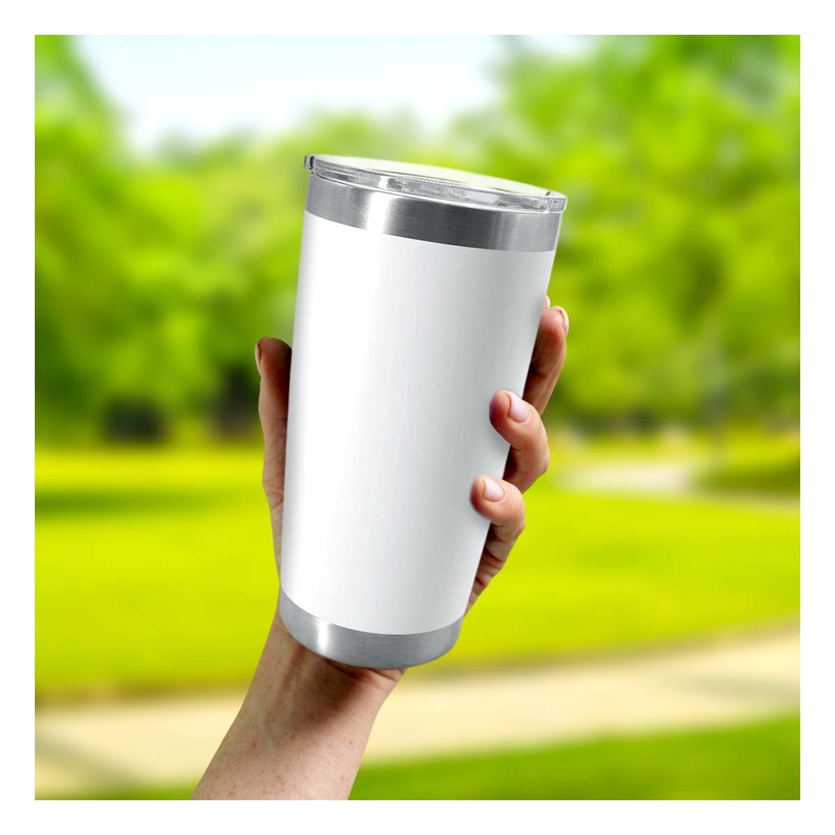 PACK2 VASO BLANCO 600ML CON TAPA DE ACERO INOXIDABLE PARA USO DIARIO Y VIAJE - 3