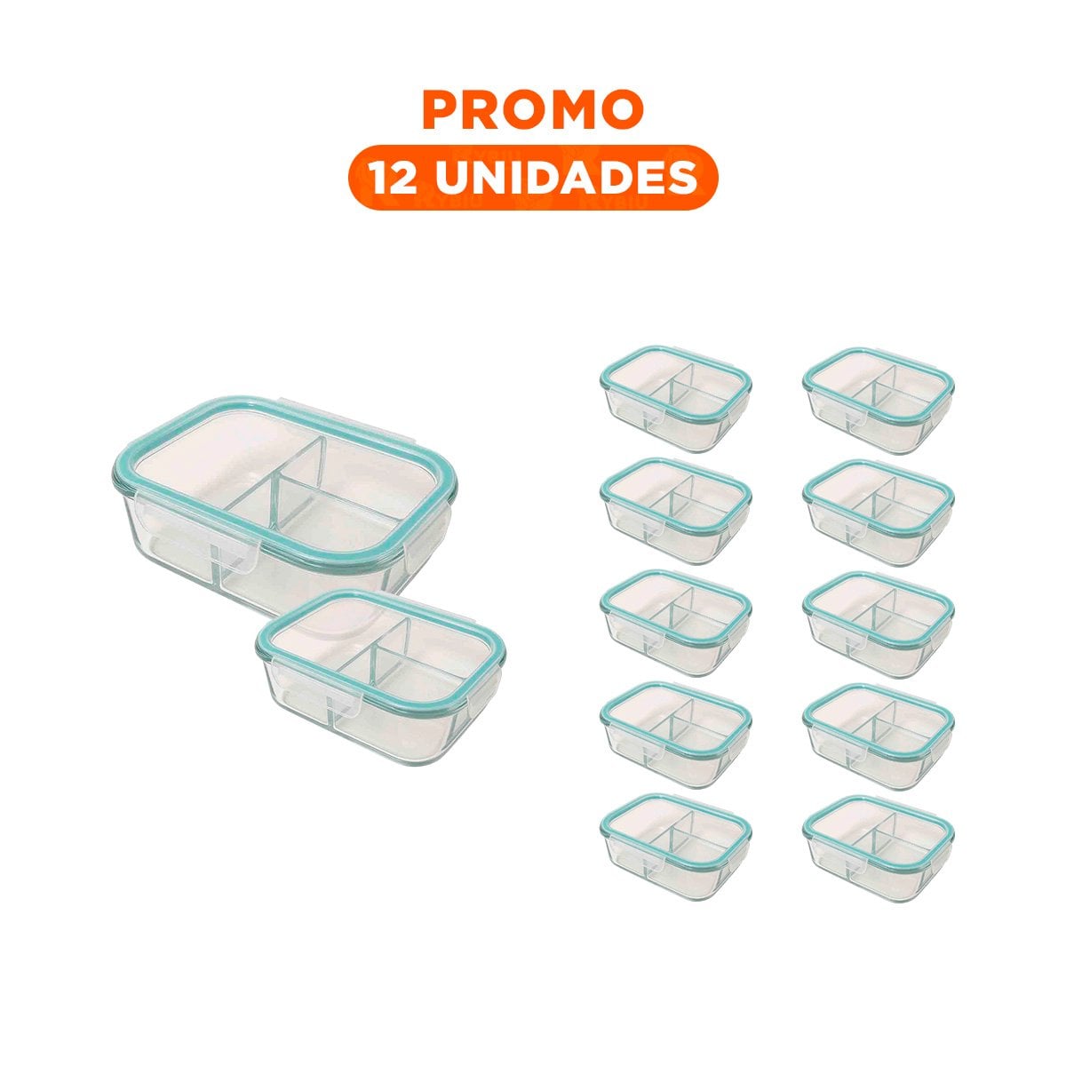 PACK12 RECIPIENTE CON SISTEMA DE VENTILACION LINEA CELESTE - 1