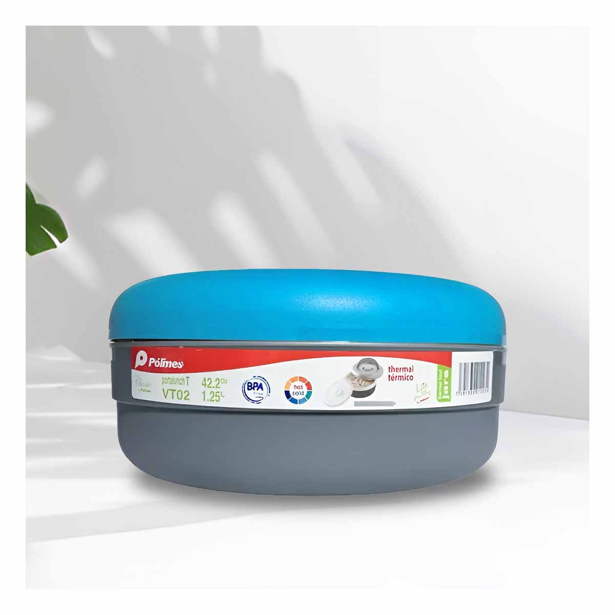 PACK2 CONTENEDOR TERMICO 1.25L CELESTE Y PLOMO PARA JORNADAS LARGAS - 2
