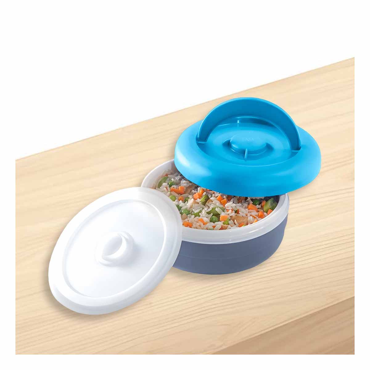 PACK2 CONTENEDOR TERMICO 1.25L CELESTE Y PLOMO PARA JORNADAS LARGAS - 5