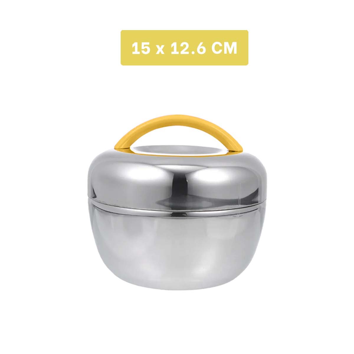 TAPER TERMO AMARILLO Y PLOMO 1L CIRCULAR ELEGANTE PARA MANTENER COMIDAS Y+PAPEL REGALO - 4