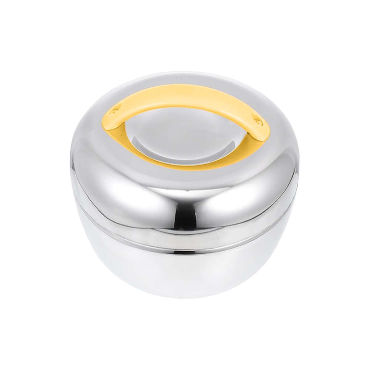 RECIPIENTE TERMO AMARILLO Y PLOMO 1L CIRCULAR COMPACTO Y PERFECTO PARA OFICINA Y+REGALO STICKER - 3