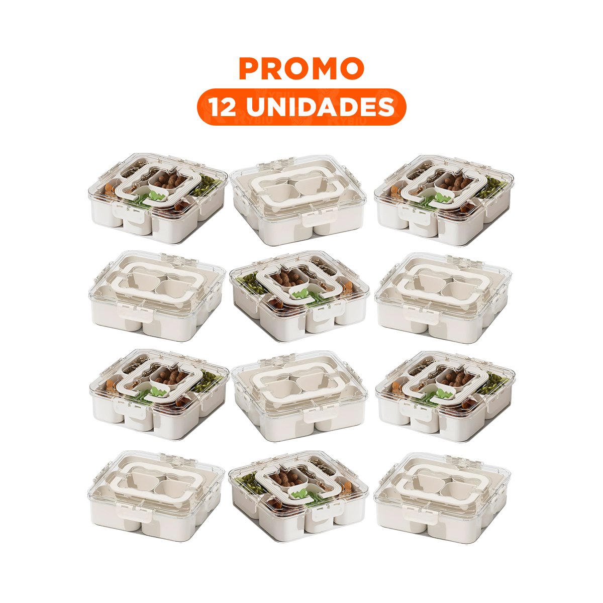 PACK12 ESTUCHE TRANSPARENTE CON 6 MINI BANDEJAS PRACTICA Y FACIL DE USAR Y+REGALO STICKER - 1