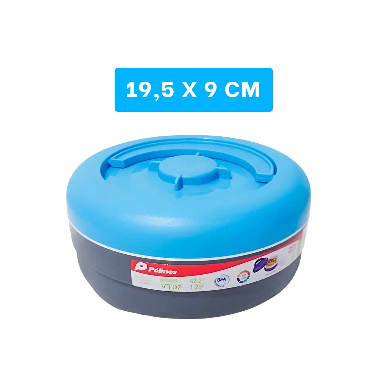 PACK4 LONCHERA TERMICA CELESTE Y PLOMO 1.25L PARA UNIVERSIDAD U OFICINA Y+PAPEL REGALO - 4
