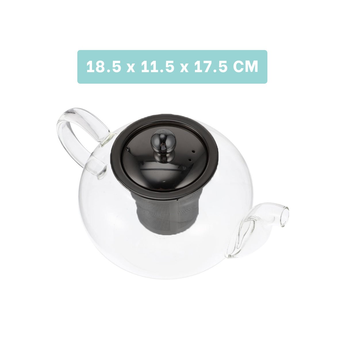 INFUSOR TRANSPARENTE CIRCULAR 900ML FABRICADO EN BOROSILICATO Y ACERO Y+REGALO STICKER - 4