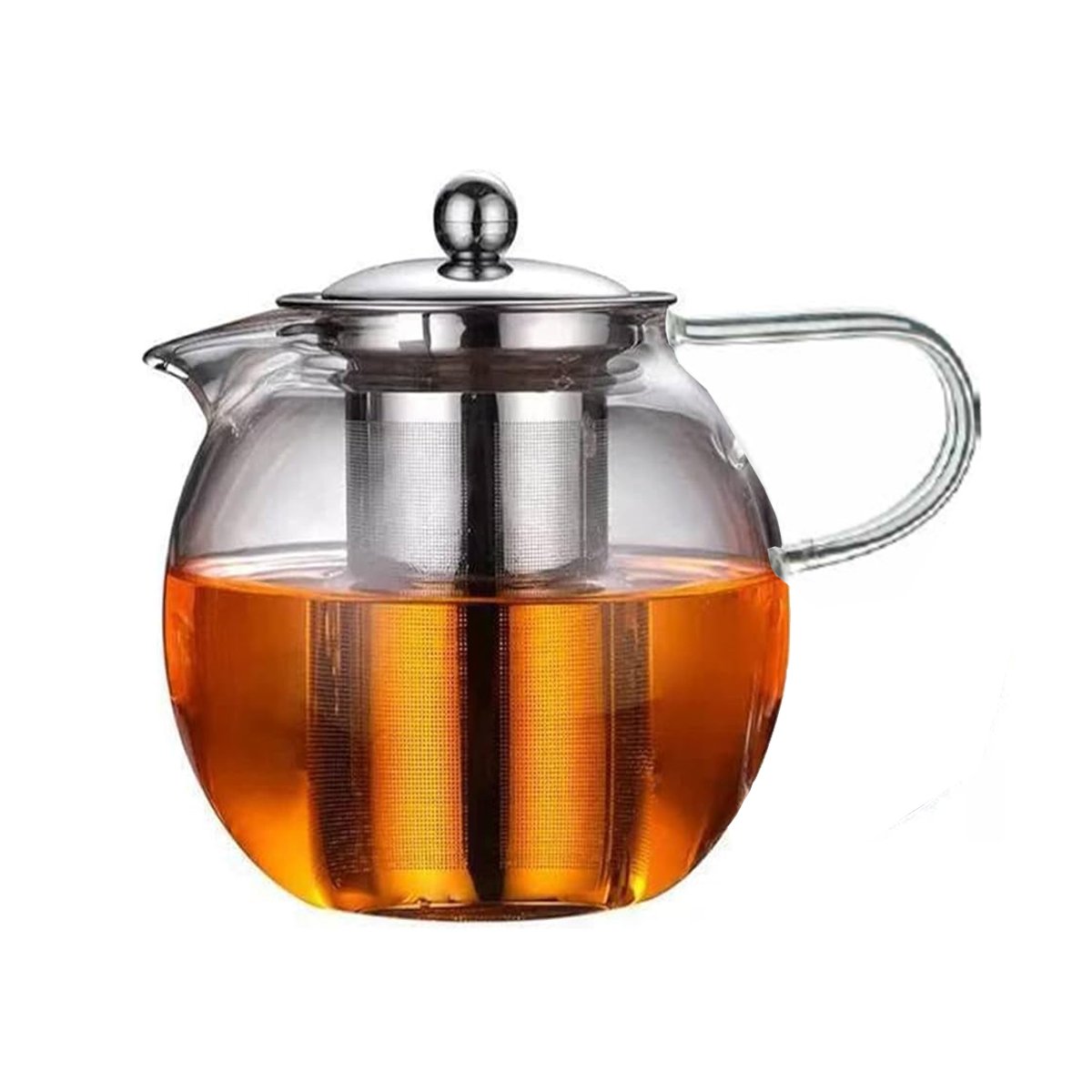 INFUSOR DE 800ML EN BOROSILICATO Y ACERO CON CUERPO CIRCULAR TRANSPARENTE Y+PAPEL REGALO - 1