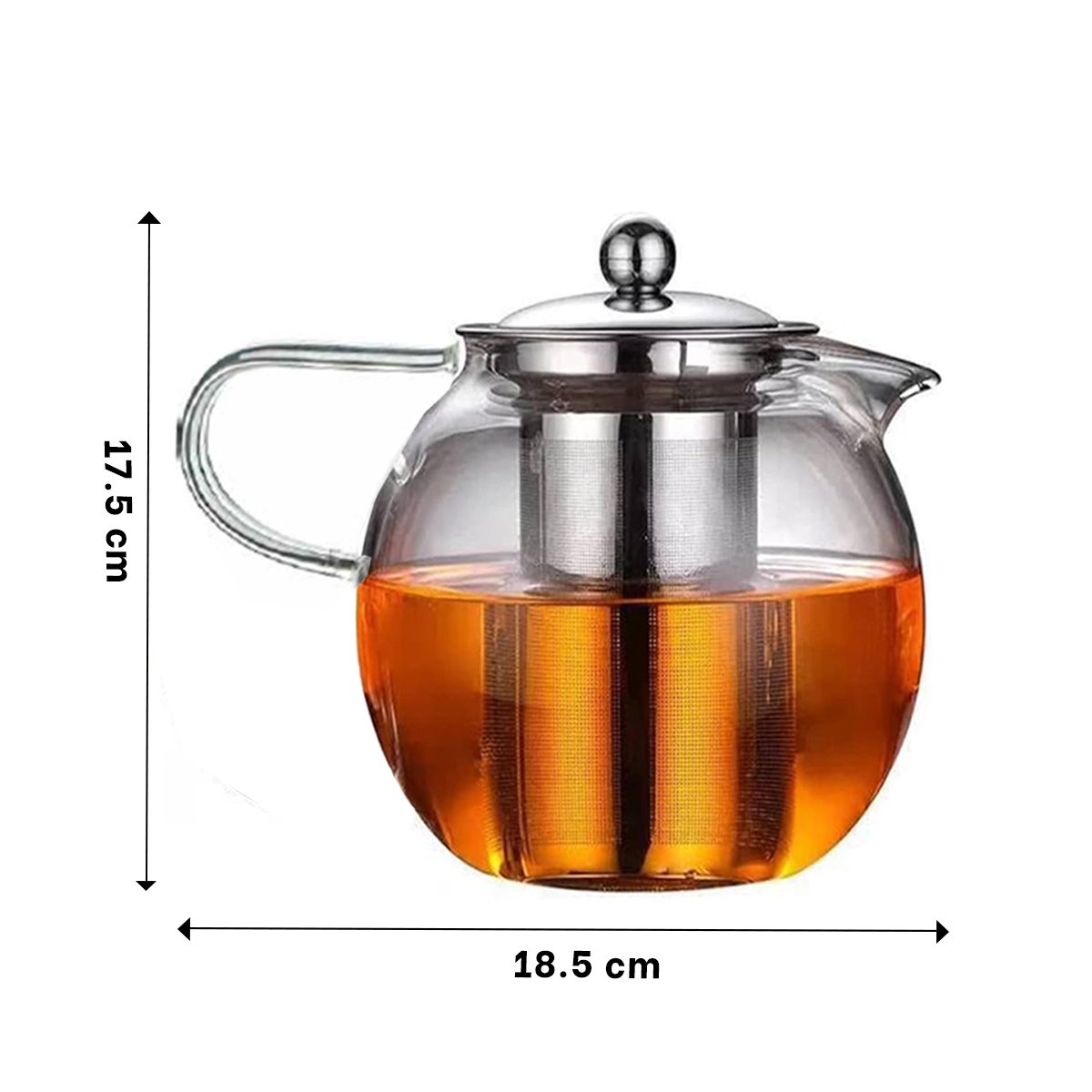 INFUSOR DE 800ML EN BOROSILICATO Y ACERO CON CUERPO CIRCULAR TRANSPARENTE Y+PAPEL REGALO - 4