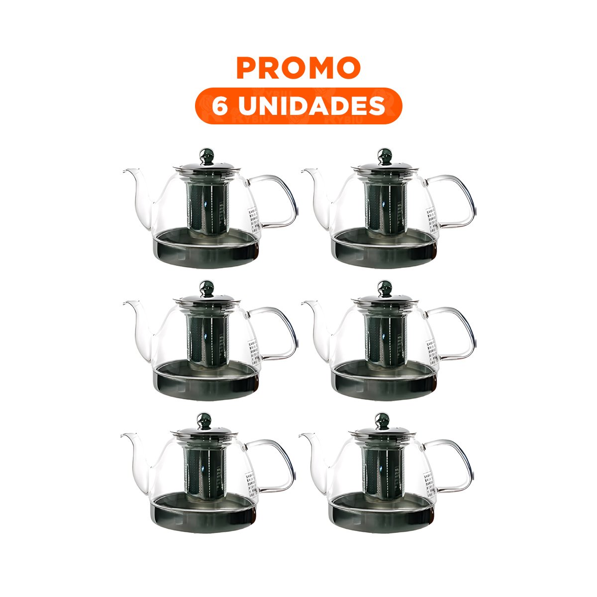 PACK6 RECIPIENTE DE BOROSILICATO Y ACERO 800ML EN PRESENTACION DE COLOR TRANSPARENTE - 1