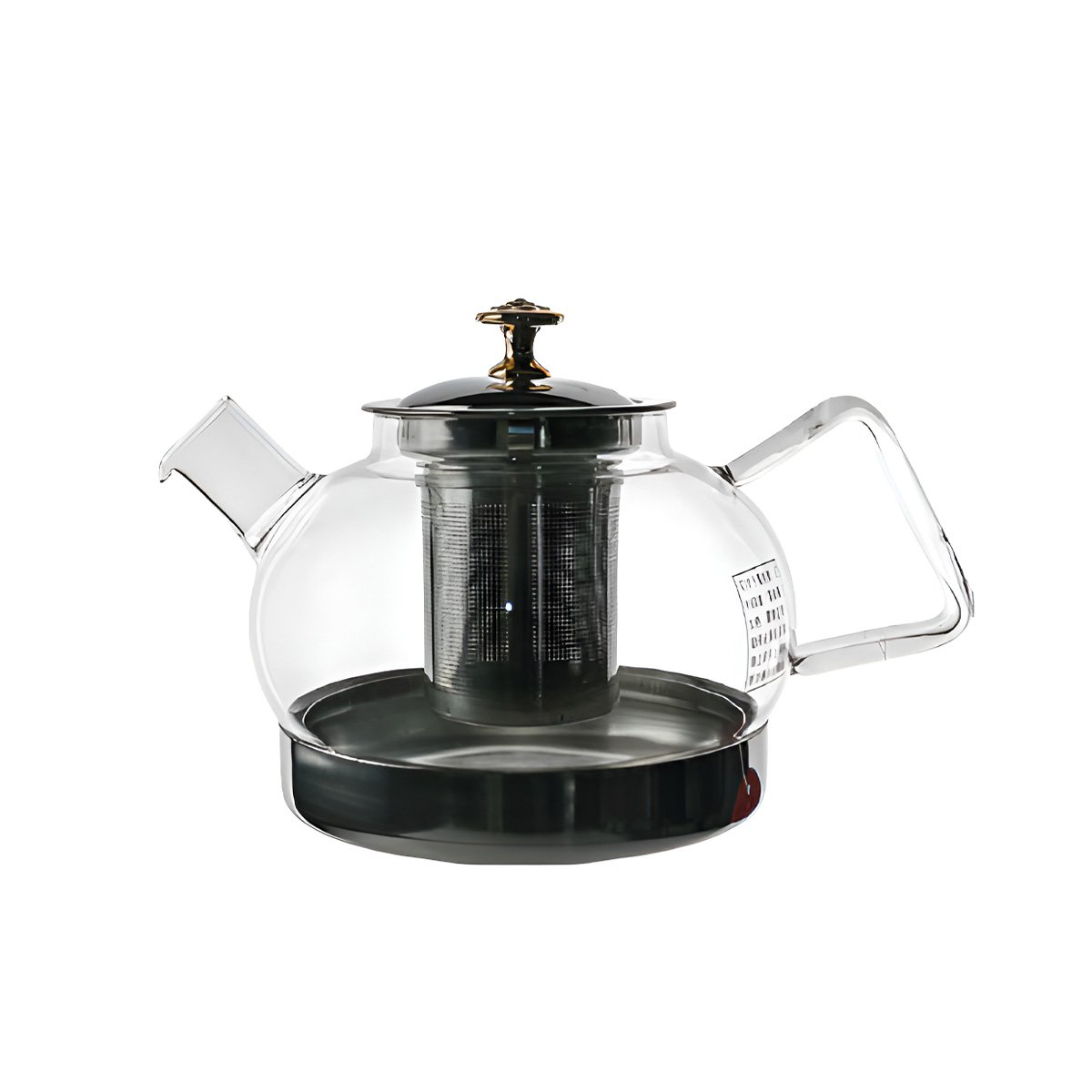 INFUSOR DE 1000ML EN BOROSILICATO Y ACERO CON CUERPO DE COLOR TRANSPARENTE Y+PAPEL REGALO - 1