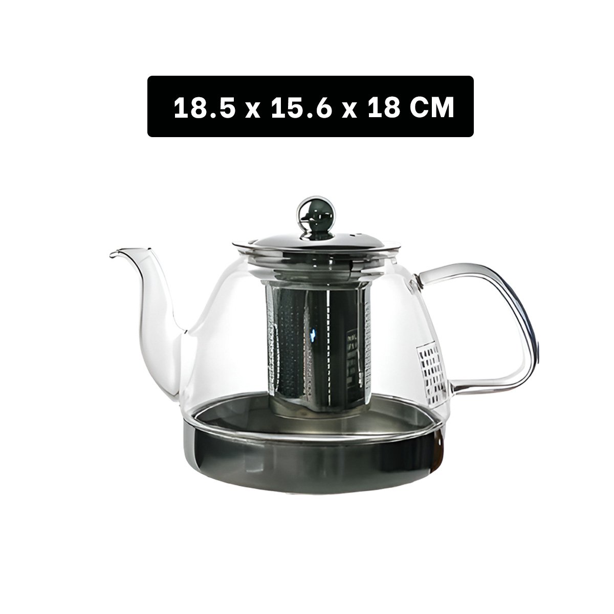 PACK4 TETERA 800ML DE INFUSION EN BOROSILICATO Y ACERO CON FORMA DE COLOR TRANSPARENTE - 4