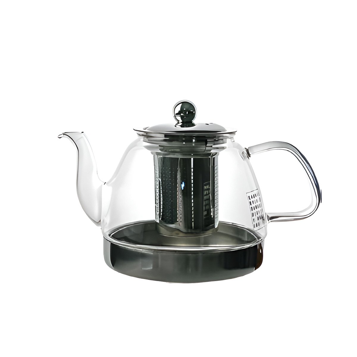 PACK2 TETERA DE COCINA 800ML DE COLOR TRANSPARENTE CON BOROSILICATO Y ACERO Y+REGALO STICKER - 2
