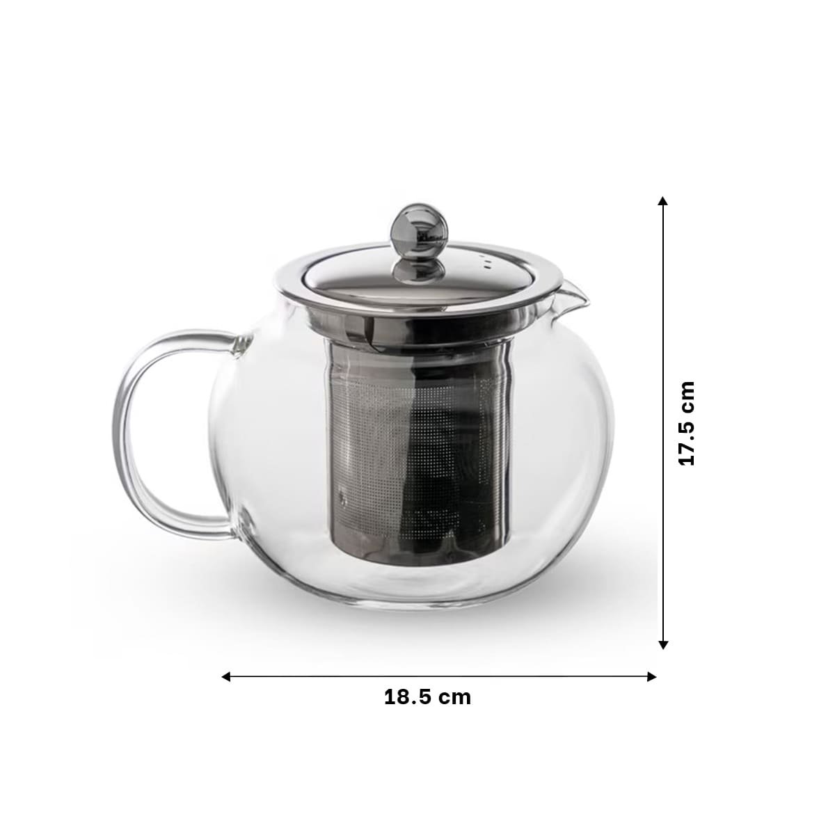 PACK2 TETERA DE BOROSILICATO Y ACERO 800ML EN ESTRUCTURA CIRCULAR TRANSPARENTE - 4